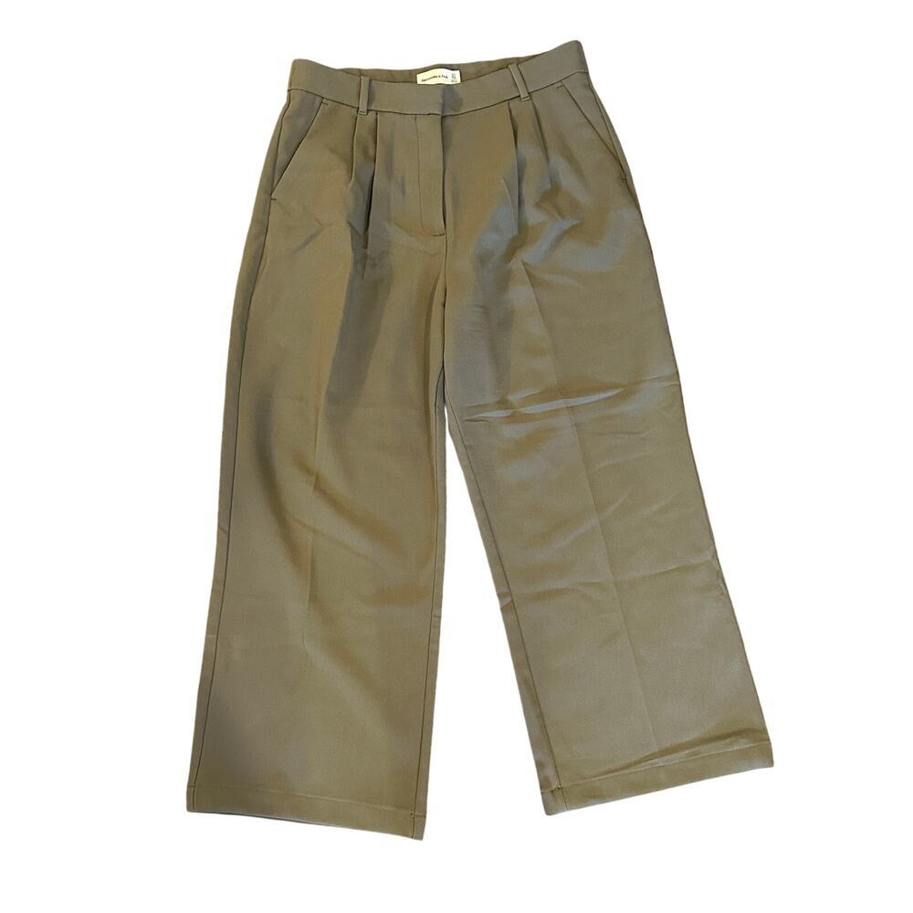 Abercrombie & Fitch Pleated Cropped Wide Leg Trousers -Size 12
